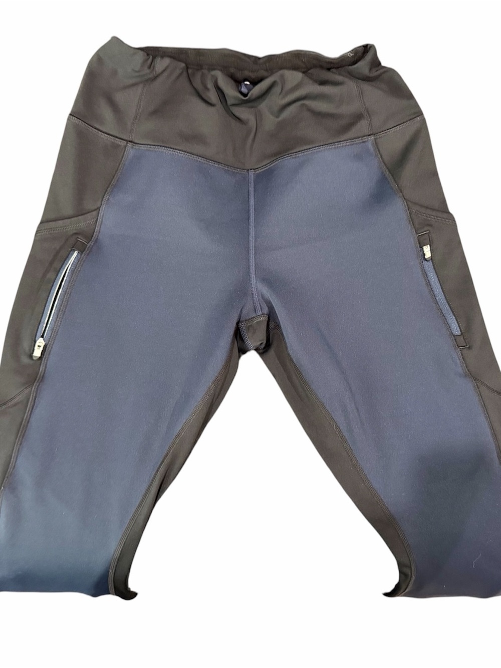 Athleta Colorblock Athletic Leggings Size Medium Zip Pocket